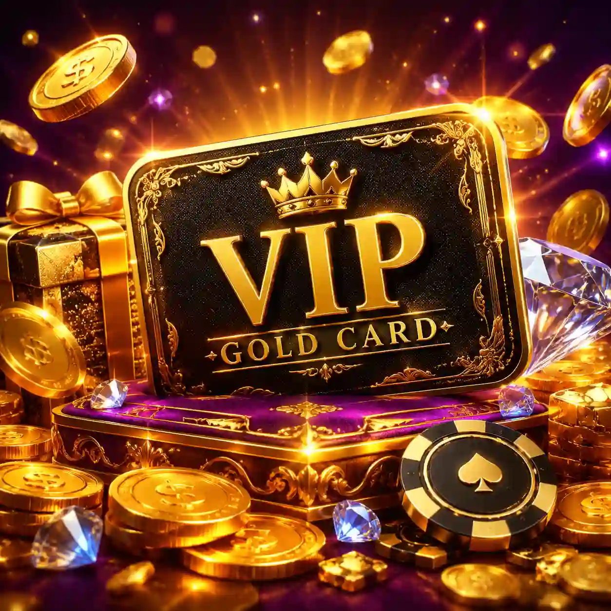Cartão VIP dourado representando limites de saque elevados no programa n28